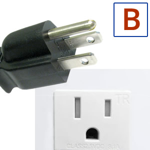 Eine elektrische Steckdose mit Stecker B