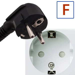 Tomada e ficha elétricos F