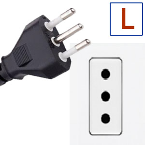 Tomada e ficha elétricos L